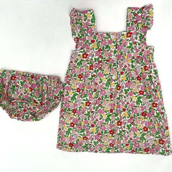 NWT Baby Boden Dress & Bloomers 12-18 Months Multi Smocked Floral Easter - Picture 3 of 6